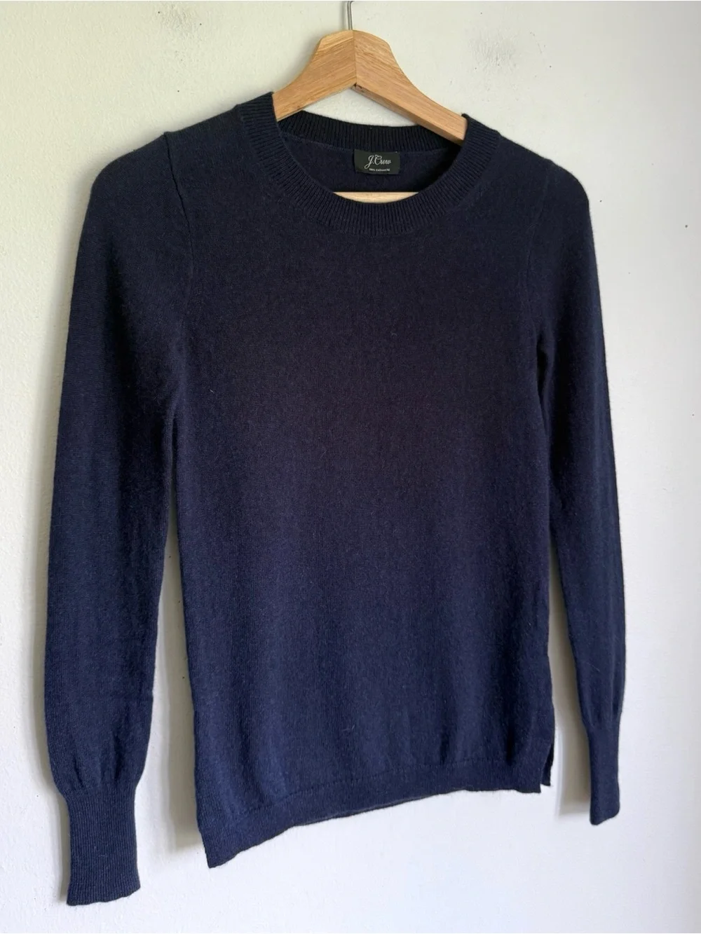 J. Crew Cashmere Slim Fit Crew Sweater in Navy Blue